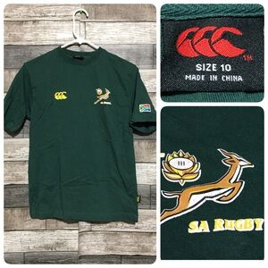 Canterbury SA Rugby South Africa T Shirt Kids Size 10 Green Short Sleeve